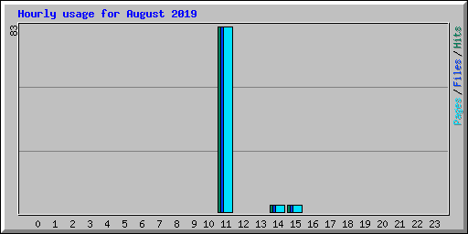 Hourly usage for August 2019
