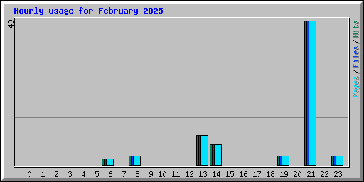 Hourly usage for February 2025