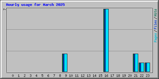 Hourly usage for March 2025