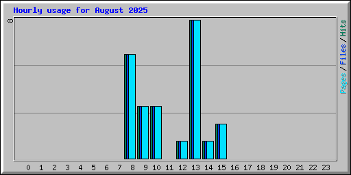 Hourly usage for August 2025